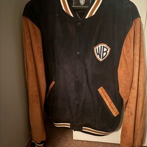 Warner Bros. Black and Tan Leather Jacket